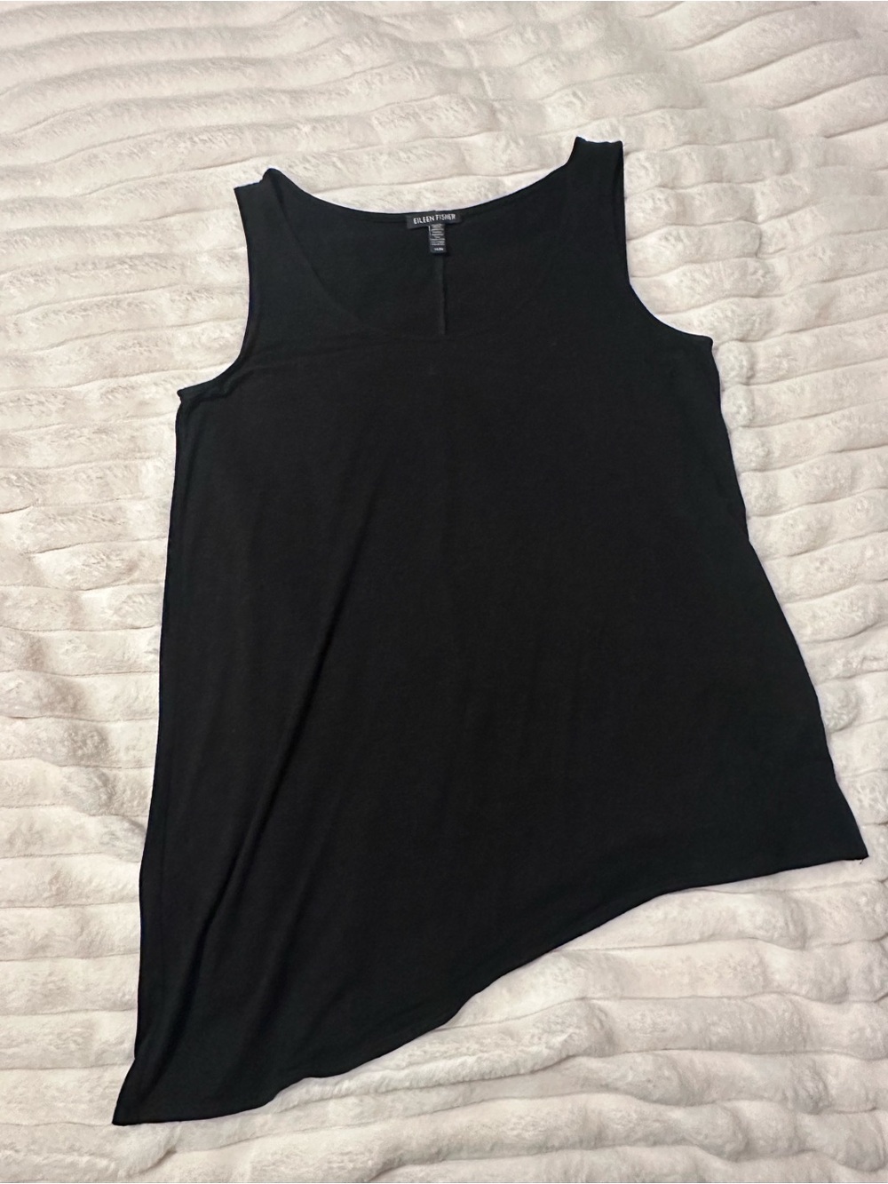 Eileen Fisher Black Asymmetrical Tank - Med.